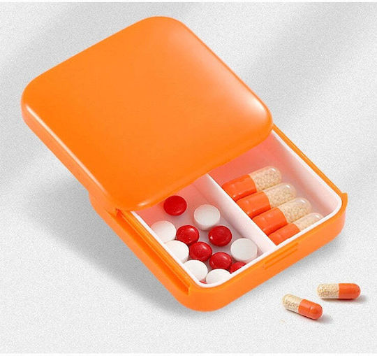 Täglich Pillendose in Orange Farbe 2Stück