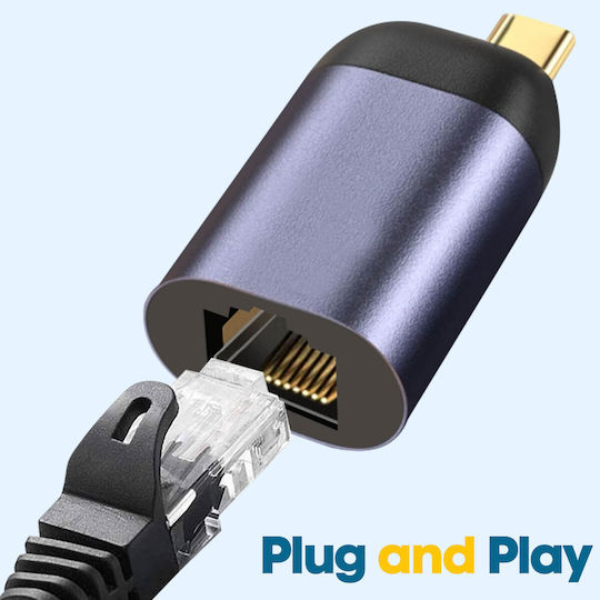 Avizar ADA-SHORT-C2RJ USB-C Адаптер за Мрежа с Проводниково Свързване Ethernet