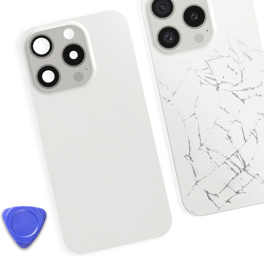 Clappio Κапак за замяна на батерията Бял за Apple iPhone 15 Pro