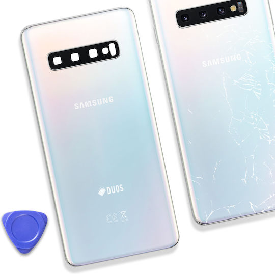 Clappio Batterieabdeckung Weiß für Galaxy S10