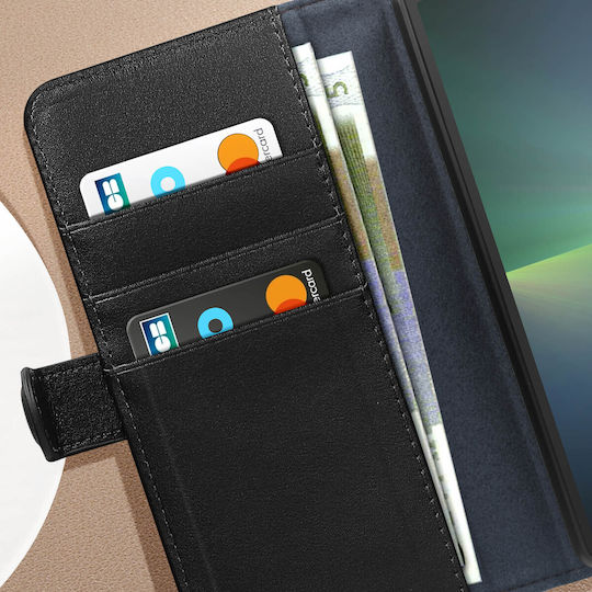 Case Sony Xperia 5 V Genuine Leather Wallet Video Support Black