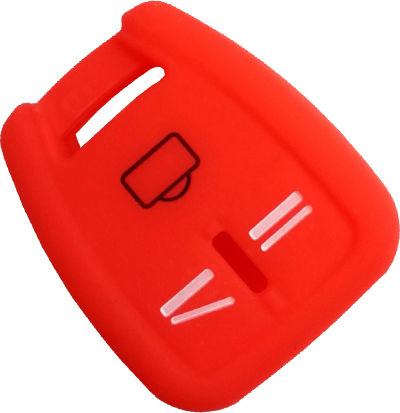Car Key Cover Case made of with 3 Buttons for Opel in Red Color