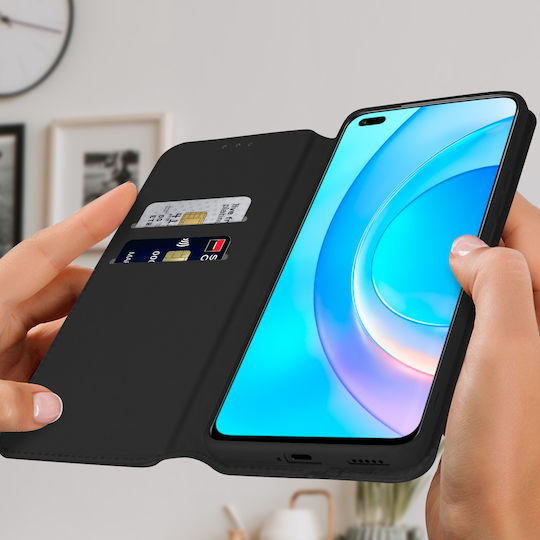 Hülle Honor 50 Lite Brieftaschenfunktion Video-Unterstützung Schwarz