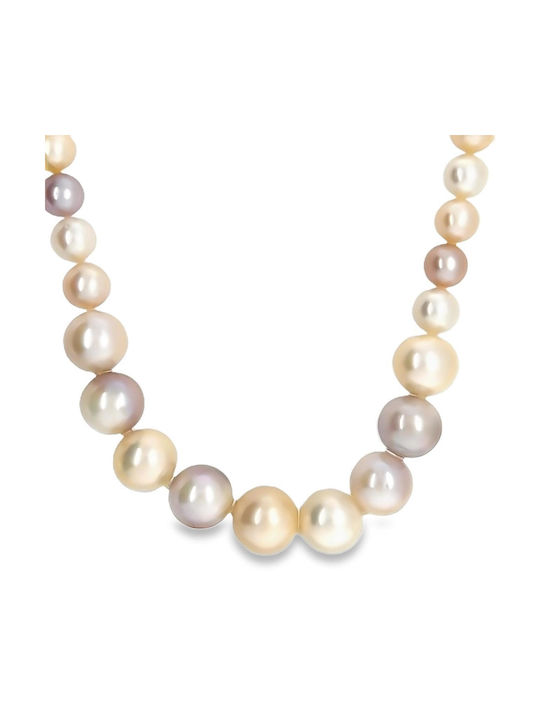 Women's Necklace White Gold K14 Pearls Nk10737