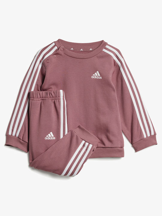 Adidas Kids Sweatpants Set Pink Essentials 3-stripes