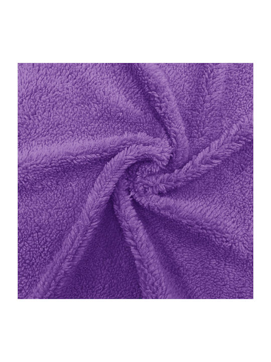 Saray Home Plush Velvet Double Blanket Set 220x240cm Purple