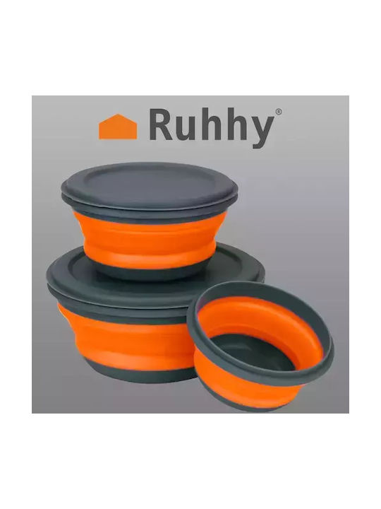 Ruhhy Silicone Lunch Box Gray 19x19cm 3pcs