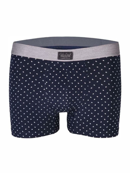 John Frank Men's Boxer Blue/Grey with Patterns