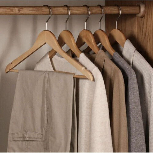 Wardrobe Hanger for Scarves Wooden Beige 10pcs