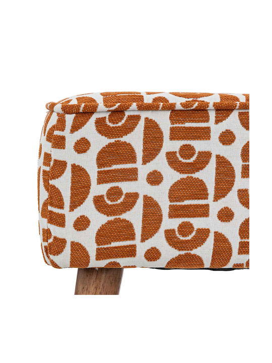 Stool For Living Room Upholstered with Fabric Chiara Amber 38x38x41cm