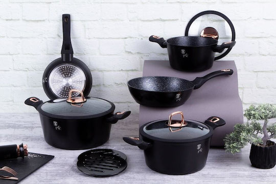 Berlinger Haus Black Rose Collection Комплект Съдове За Готвене От Алуминий С Незалепващо Покритие 5 Части