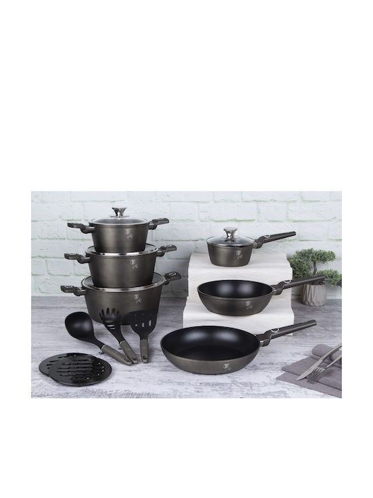 Berlinger Haus Cookware Set of Aluminum with Non-stick Coating Crystal Collection 15pcs