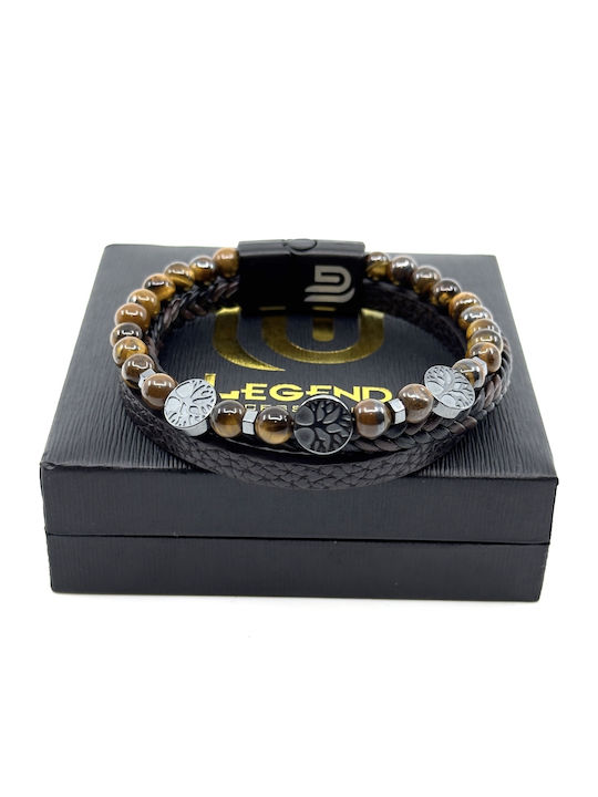 Legend Accessories Men's Leather Bracelet 21cm
