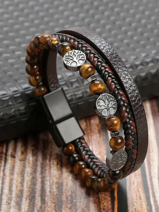 Legend Accessories Men's Leather Bracelet 21cm