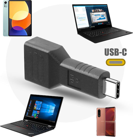 Lenovo Square Plug To Usb-c Charging Adapter Black