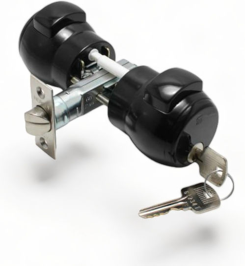 Meroni Serrature Meroni Nova Knob Lock White with Button & Key Hotel Use