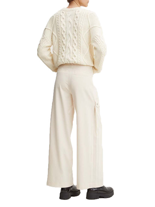 Karl Lagerfeld Women's Fabric Cargo Trousers Beige