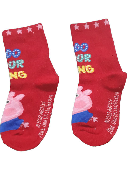 Peppa Pig Παιδικές Κάλτσες Κόκκινες