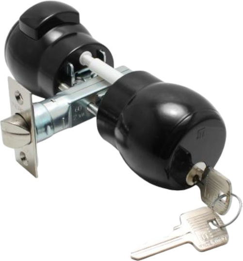 Meroni Serrature Meroni Nova N14 Knob Lock White with Button & Key Hotel Use