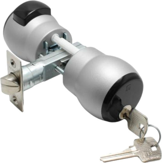 Meroni Serrature Meroni Nova N14 Knob Lock White with Button & Key Hotel Use