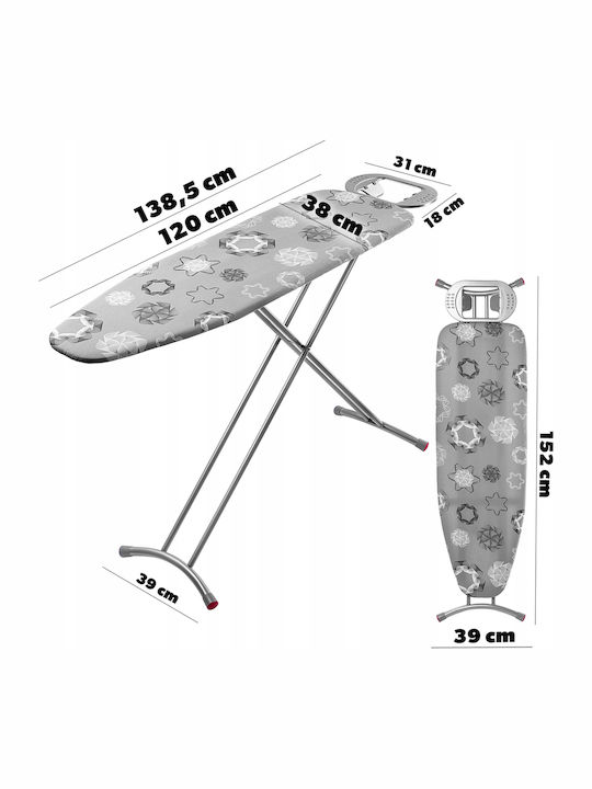 Kadax Ironing Board for Steam Iron Foldable 120x38cm