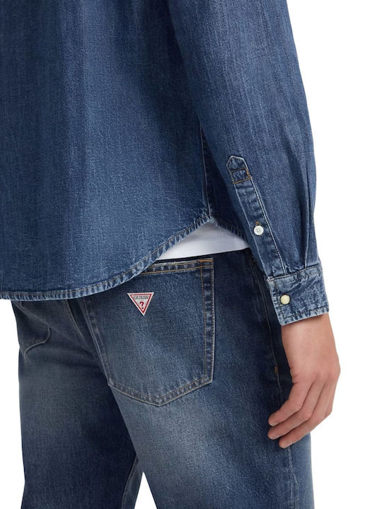 Long-sleeved Denim Shirt Blue