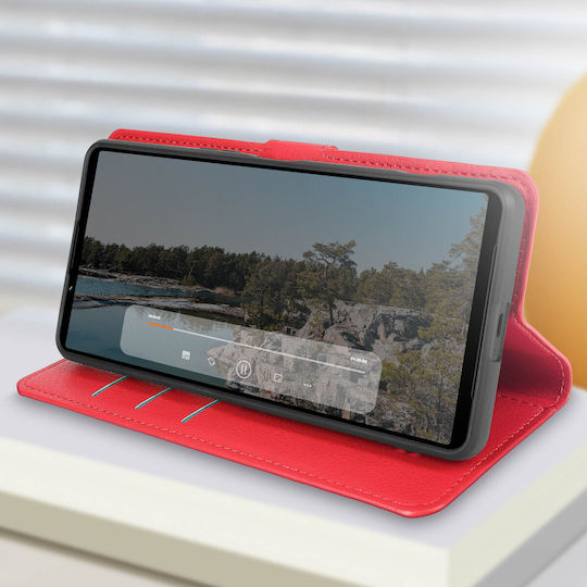 Avizar Hülle Sony Xperia 1 VI Wallet Klappfunktion Ständer Rot