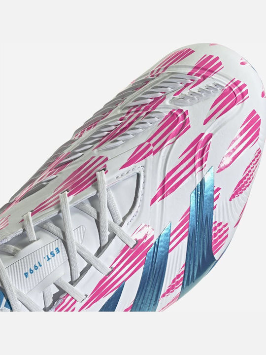 adidas Predator Elite Ποδοσφαιρικά Παπούτσια με Τάπες FG Cloud White / Solar Blue / Solar Pink