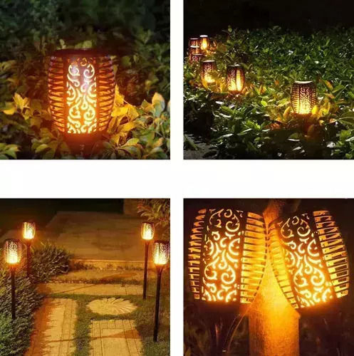 Gardlov Garden Lamp Σετ 4 Ηλιακά Φωτιστικά Πυρσοί με Θερμό Λευκό Φως 7x51εκ.