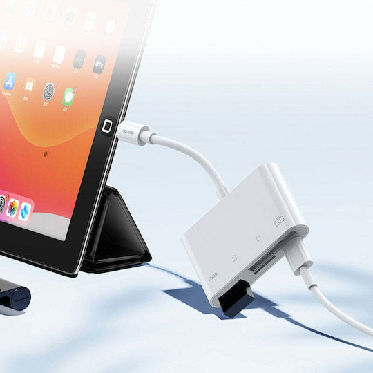 Joyroom S-H142 Card Reader Lightning για SD/microSD Λευκό