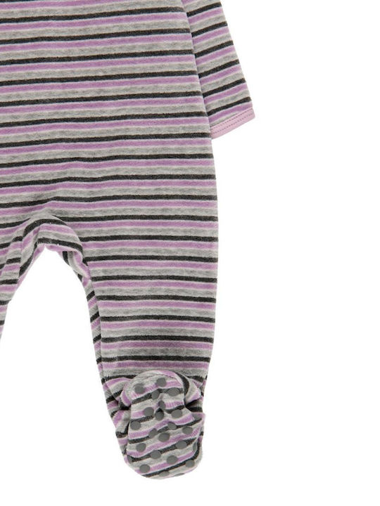 Boboli Babystrampler Langärmliges Samt Stripes