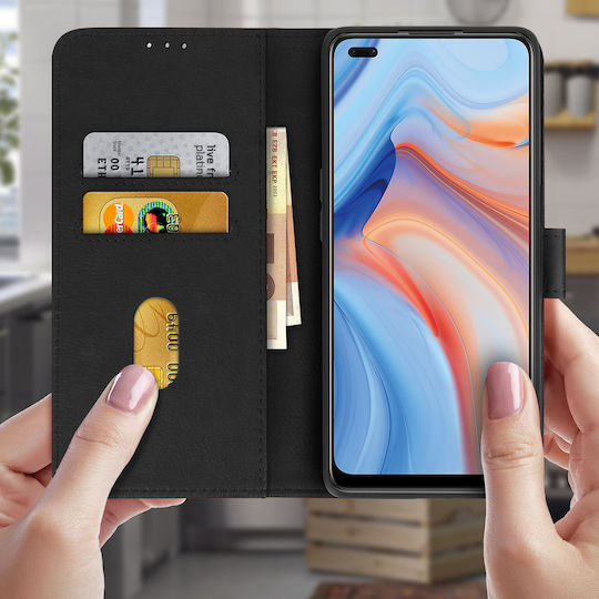 Back Cover Oppo Reno 4 Full Cover Stand Function Black
