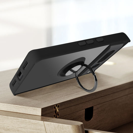 Carcasă Google Pixel 7 Pro din două materiale cu inel metalic și suport video, negru