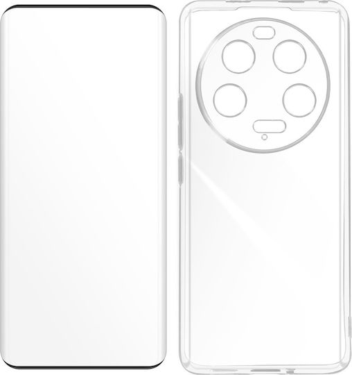 Carcasă Avizar Xiaomi 13 Ultra Gel din Silicon Sticlă Templată 9H Negru
