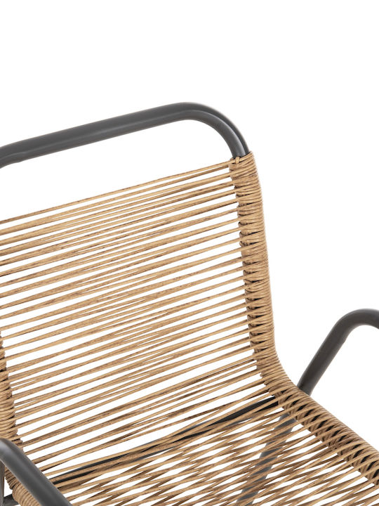 Gartenstühle Rattan Avril Grau Natur 54.5x56x78cm