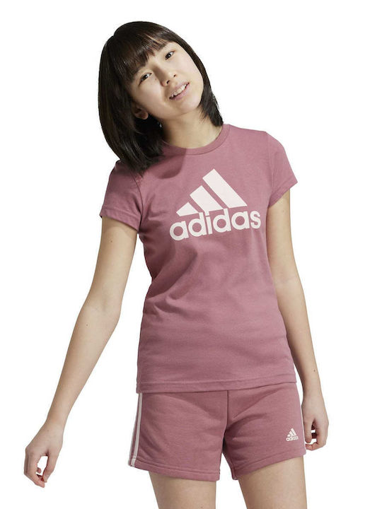 Adidas Kinder-T-Shirt Rot Big Logo Cotton