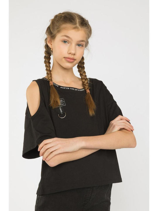 Bluză pentru copii Cu mânecă scurtă Black
