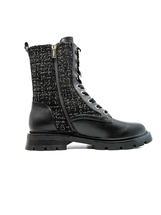 Twinset Leder Damen Knöchelstiefel Schwarz