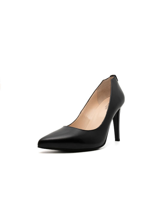 Leather Black Heels