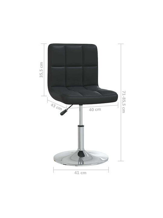 Stool Bar with Back & Adjustable Height Black 40x43x71-85.5cm