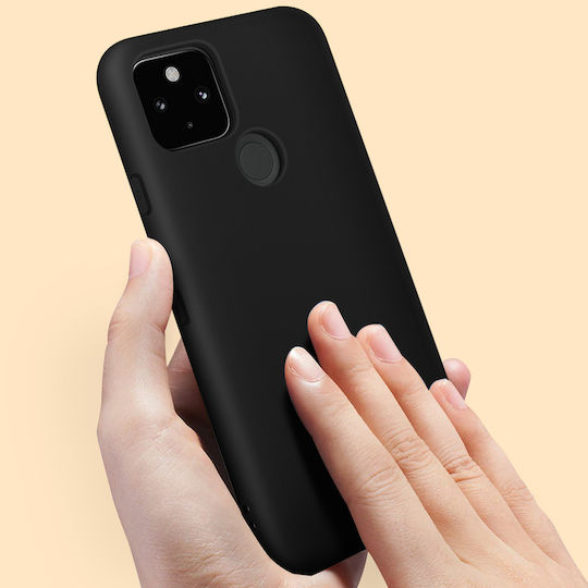 Carcasă spate Google Pixel 5 semi-rigidă Soft Touch compatibilă Qi neagră