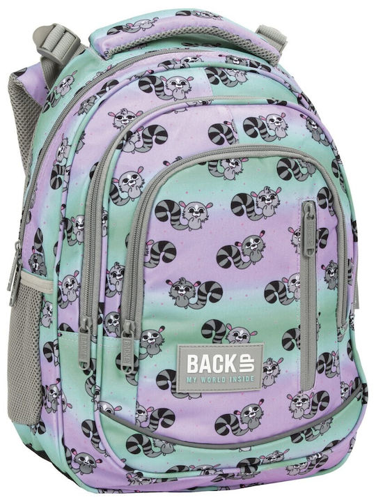BackUP Ghiozdan De Spate Școala Gimnazială- Liceu Cu Husă Pentru Sticlă De Apă Multicolor 24 Litri 27 X 20 X 39 Cm