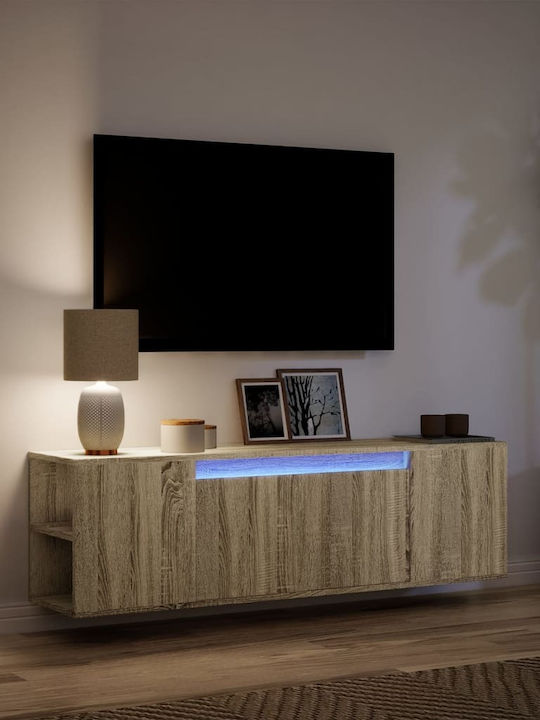 Έπιπλο Τηλεόρασης με Φωτισμό LED Sonoma Δρυς Μ135xΠ31xΥ39.5cm