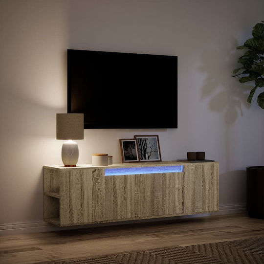 Έπιπλο Τηλεόρασης με Φωτισμό LED Sonoma Δρυς Μ135xΠ31xΥ39.5cm