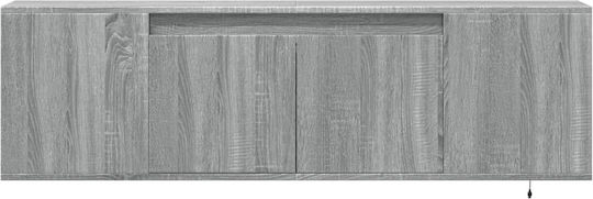 TV Stand with LED Lighting Gray Sonoma M135xD31xH39.5cm