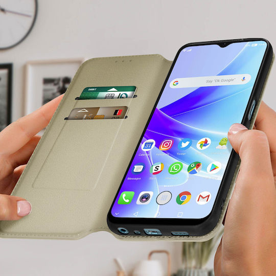 Oppo A57 A57s Case Card-holder Cover Video Stand Gold