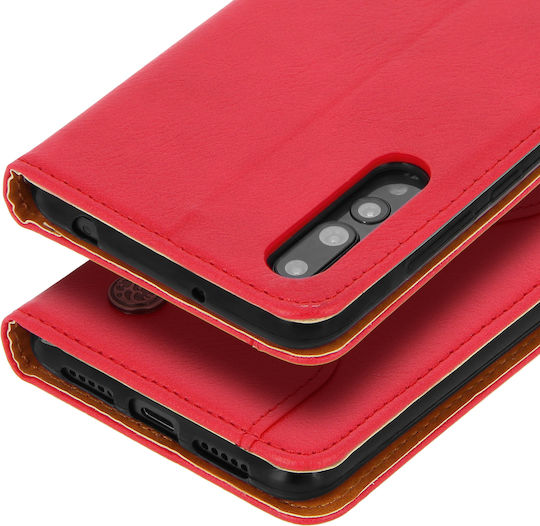 Leder Folio Hülle Huawei P20 Pro Video Ständer Echtleder Rot