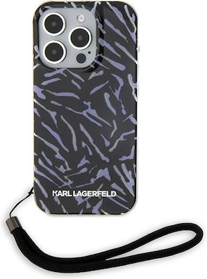 Karl Lagerfeld Back Cover Plastic / Silicone with Strap Purple (iPhone 15 Pro Max)