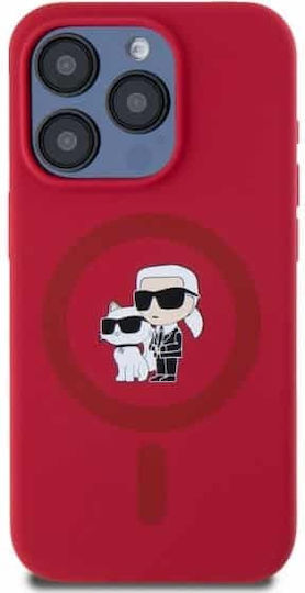 Karl Lagerfeld Karl&Choupette Umschlag Rückseite Kunststoff / Silikon Rot (iPhone 15 Pro)