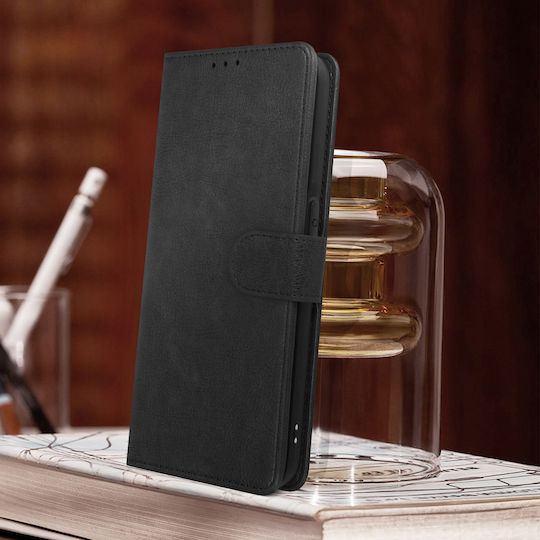Калъф тип портфейл за Oppo Reno 8 Lite 5G с функция за видео стойка, черен